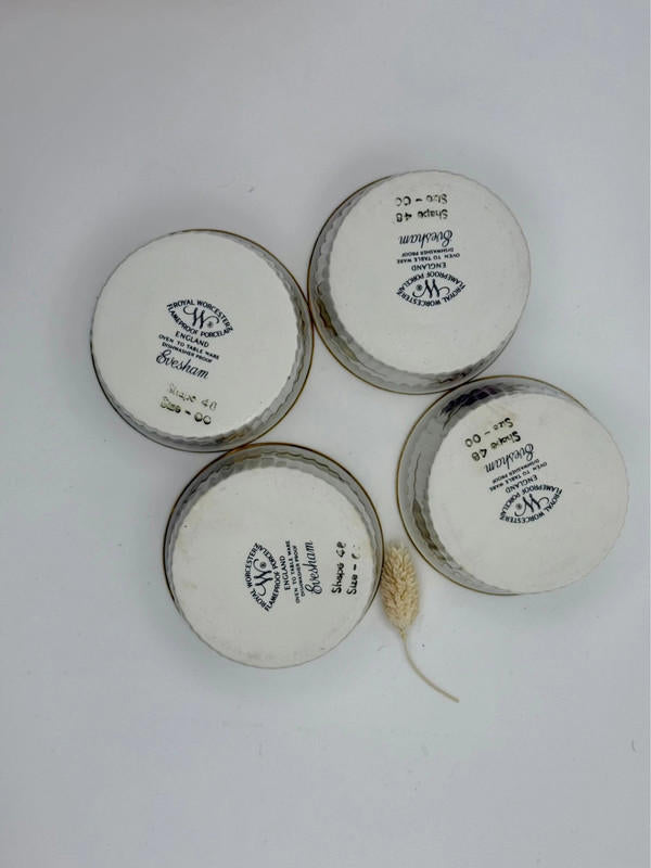 Set of 4 Royal Worcester Evesham Gold Ramekins – Fluted Porcelain