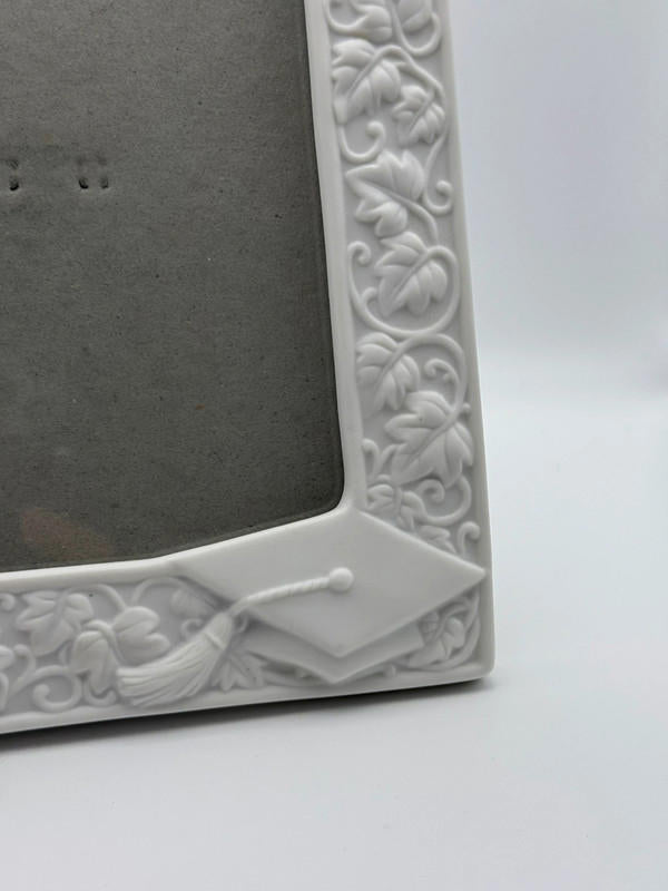 Russ Berrie White Porcelain Embossed Graduation Picture Frame