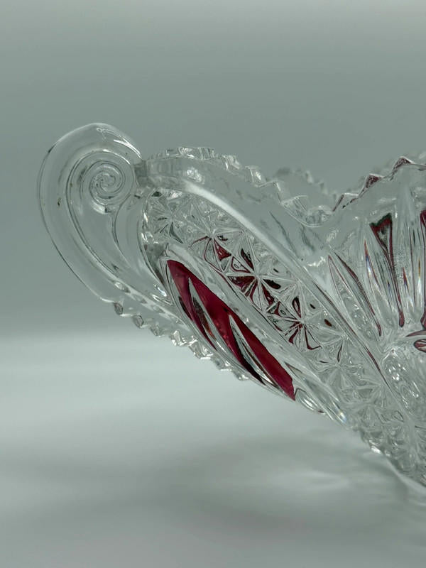 Hofbauer Byrdes Collection Ruby Cut-to-Clear Crystal Bowl – Made in Germany