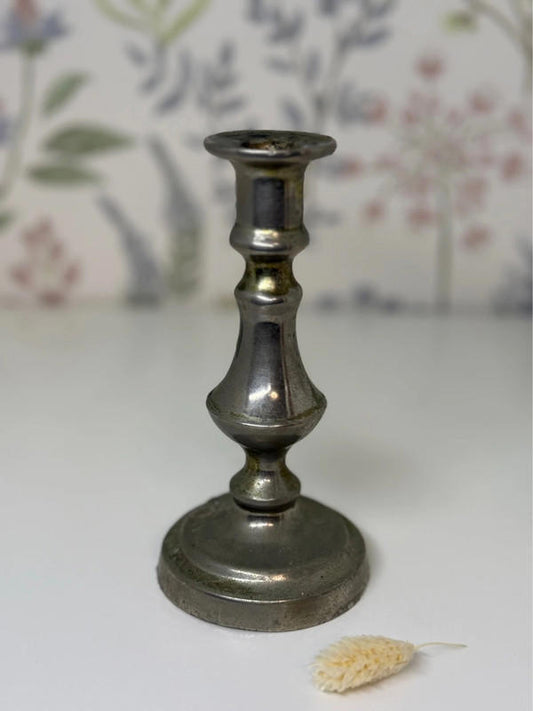 Vintage English Pewter Candlestick Holder - Made in England