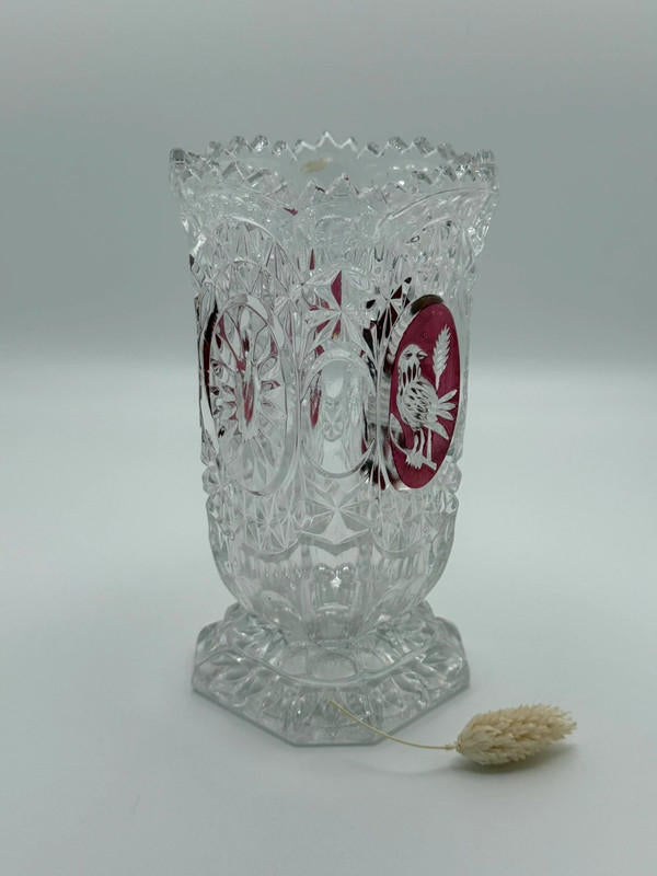 Hofbauer Byrdes Collection Ruby Cut-to-Clear Crystal Vase – Germany