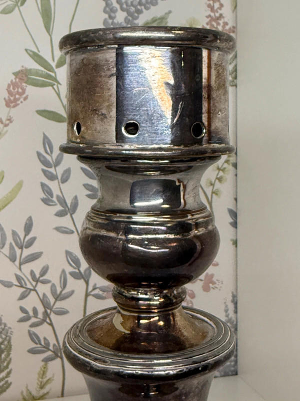 Vintage Silver-Plated Candlestick Holder - Weighted Base