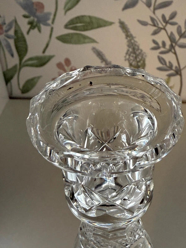 Vintage Cut Crystal Candlestick Holder – Elegant Design