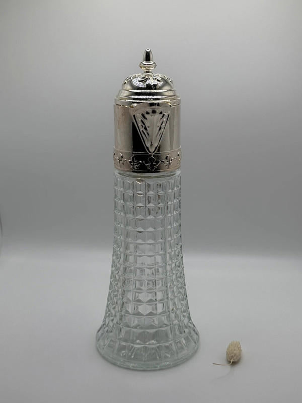 Italian Silver-Plated & Cut Glass Claret Jug – Ornate Victorian Style