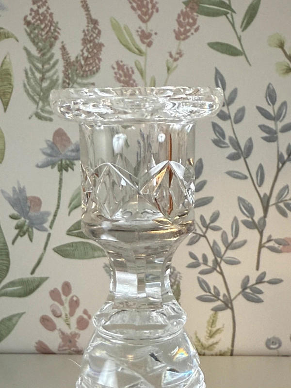 Vintage Cut Crystal Candlestick Holder – Elegant Design