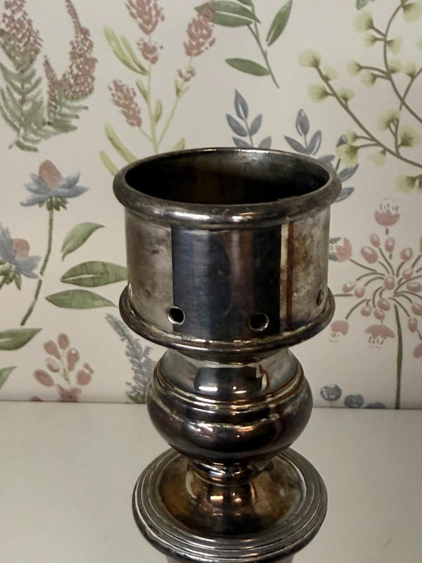 Vintage Silver-Plated Candlestick Holder - Weighted Base