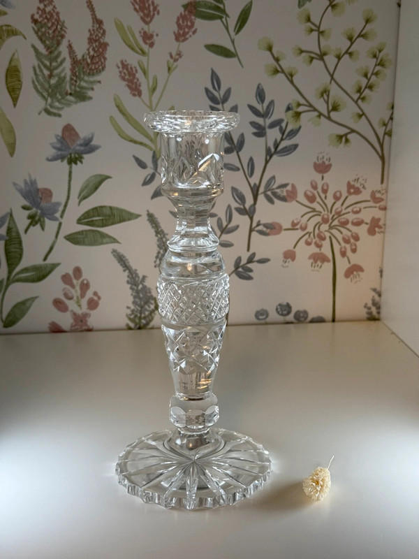 Vintage Cut Crystal Candlestick Holder – Elegant Design