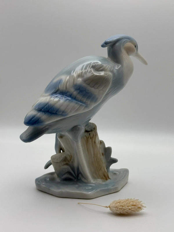 Vintage Porcelain Heron Figurine – In the Style of Karl Ens