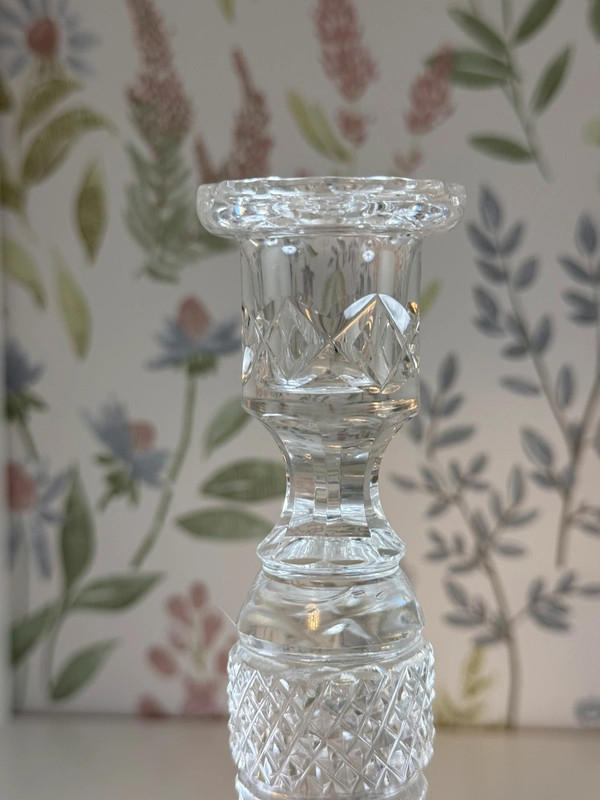 Vintage Cut Crystal Candlestick Holder – Elegant Design