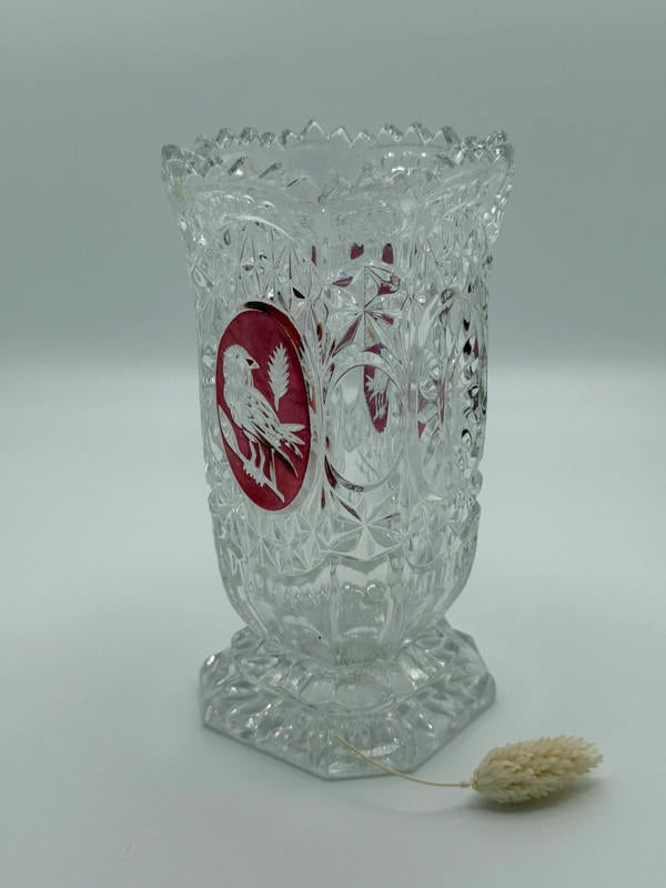 Hofbauer Byrdes Collection Ruby Cut-to-Clear Crystal Vase – Germany