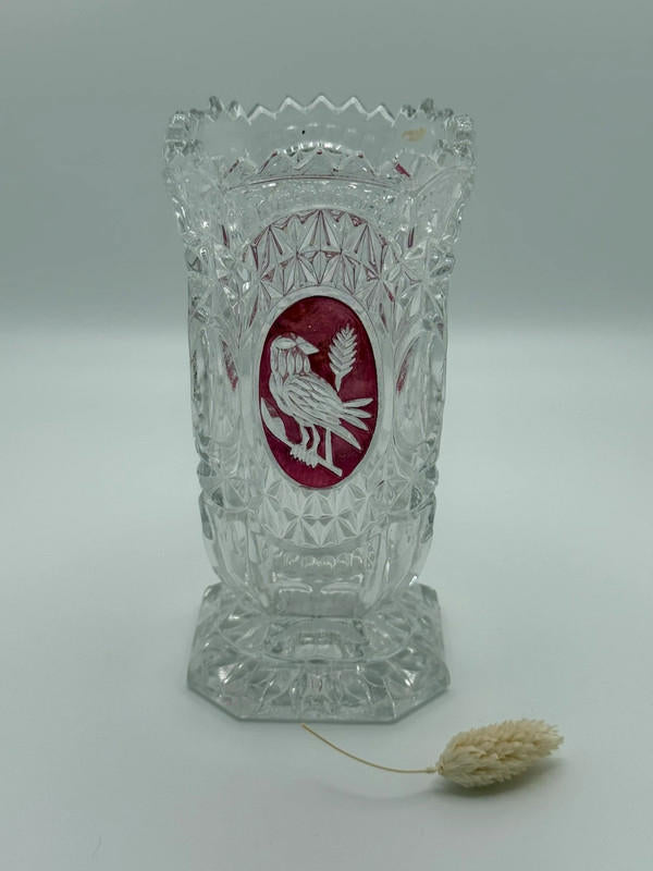 Hofbauer Byrdes Collection Ruby Cut-to-Clear Crystal Vase – Germany