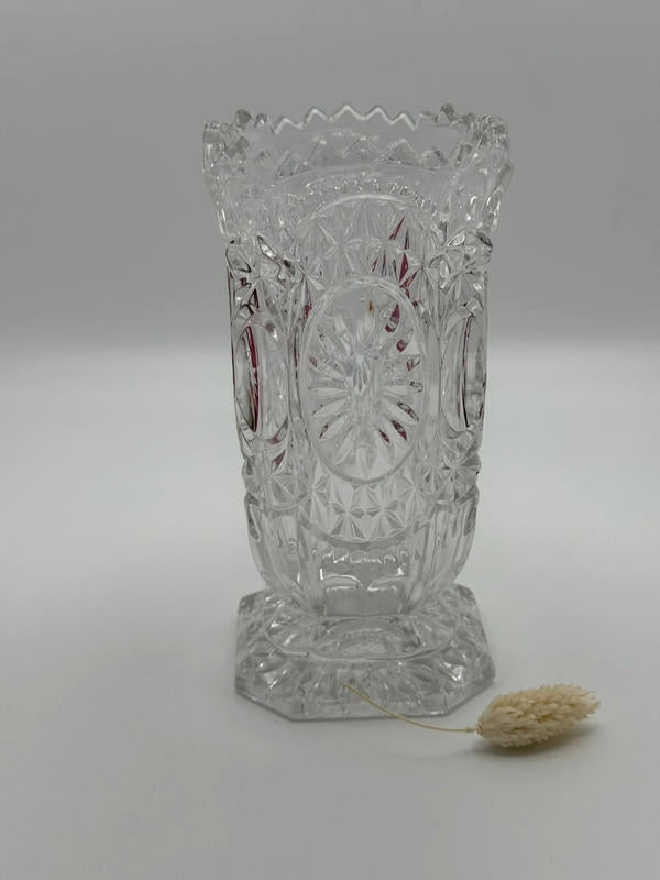 Hofbauer Byrdes Collection Ruby Cut-to-Clear Crystal Vase – Germany