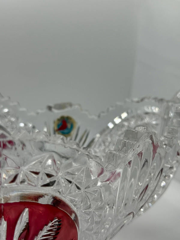 Hofbauer Byrdes Collection Ruby Cut-to-Clear Crystal Bowl – Made in Germany